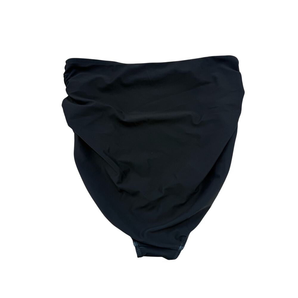 NWT Seafolly Roll Top High Waisted Bikini Bottom Black Wet Look Faux Leather 8 - Picture 4 of 16